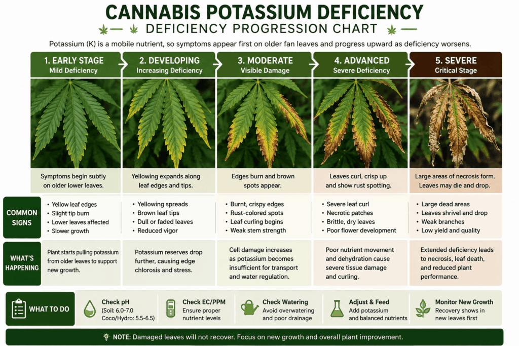 potassium deficiency progression chart