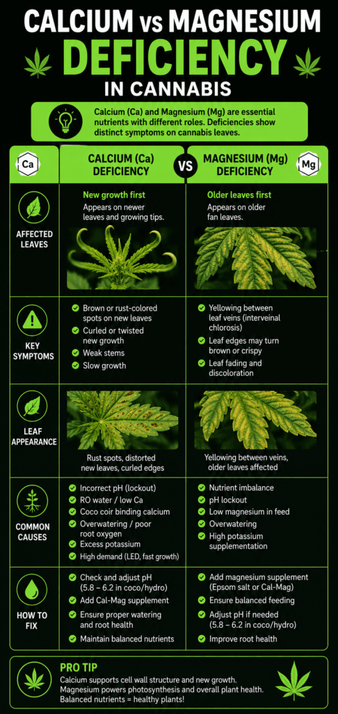 calcium deficiency and magnesium chart comparison