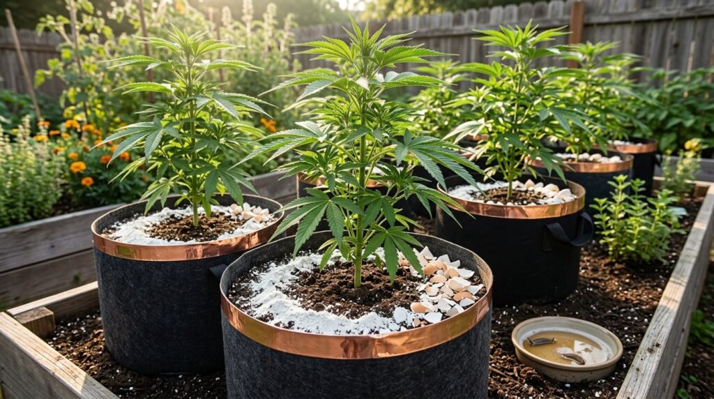 slug preventing method on cannabis plant