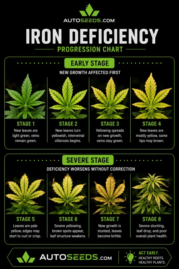 iron deficiency time chart for early to severe