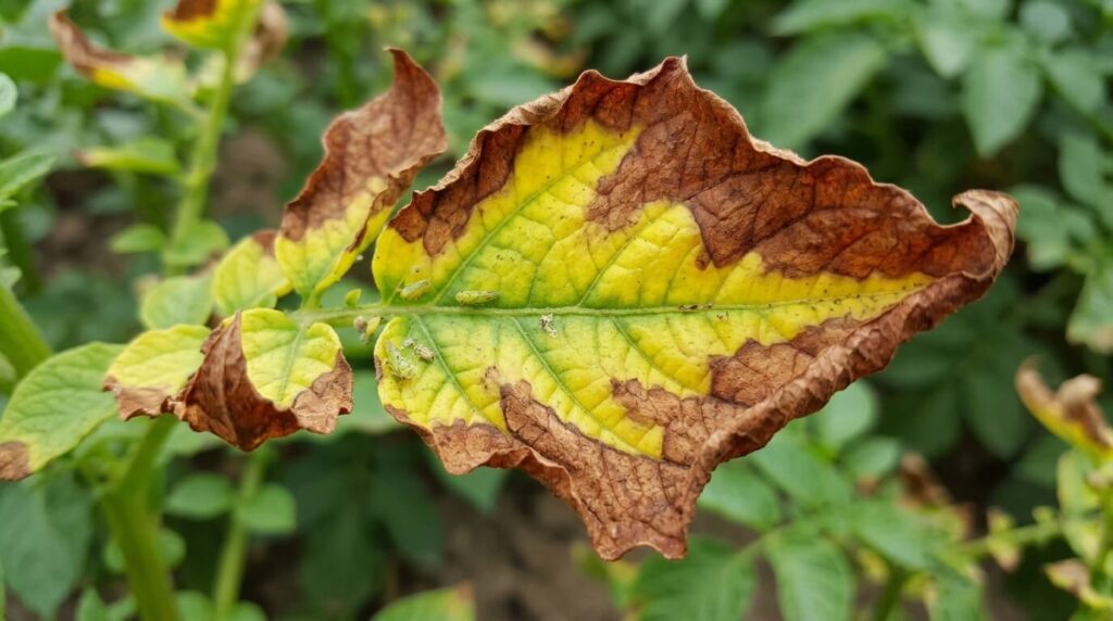 hopperburn leaf damage yellowing leave