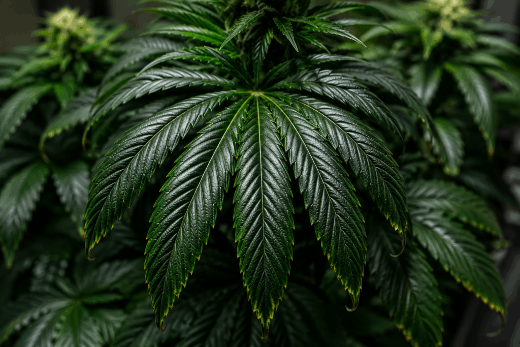 dark leaves that have turned because of nitrogen excess