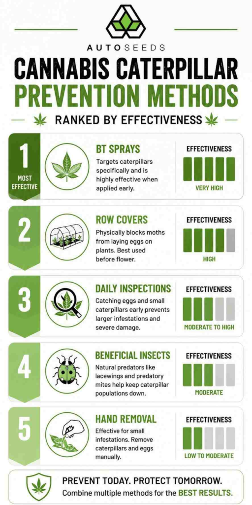 Cannabis Caterpillar Preventation Methods Chart