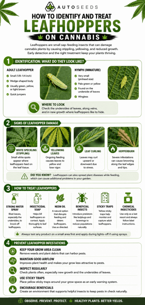 how to identify leafhoppers on cannabis