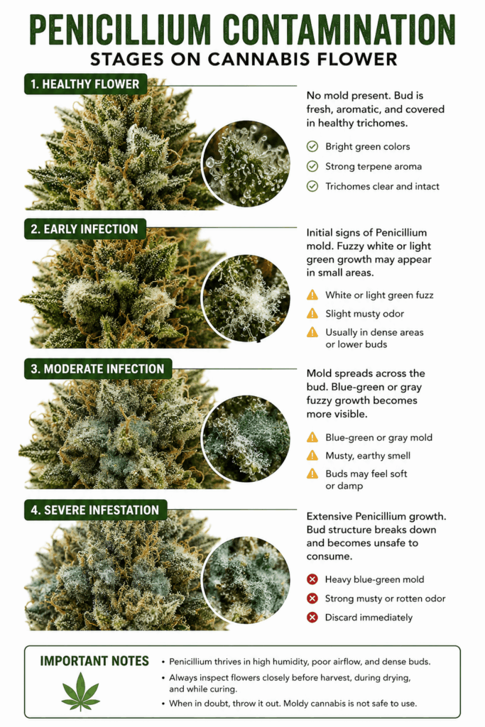 penicillium contamination comparison chart