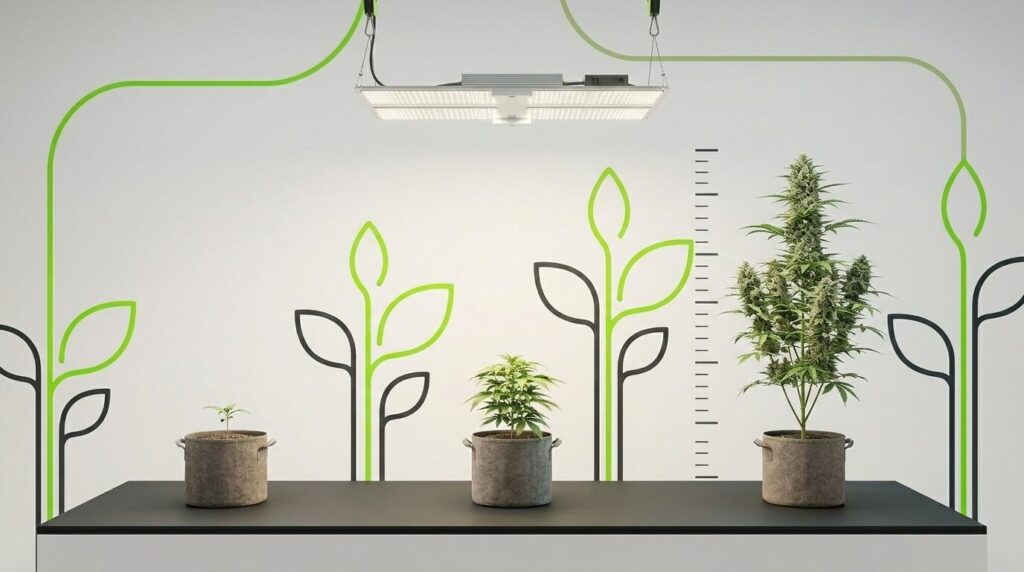 autoflower plant height progression