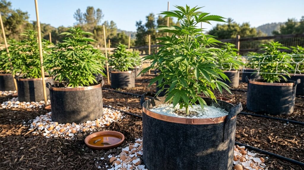 slug preventing on cannabis plants