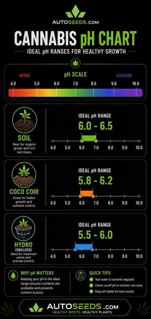 cannabis pH chart for different soil types