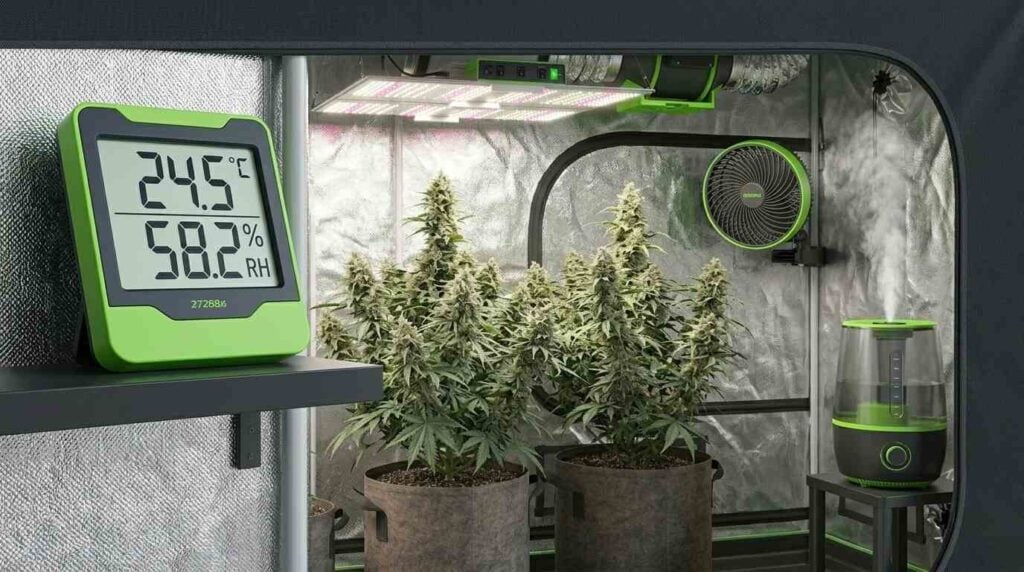 grow tent temperature and humidity