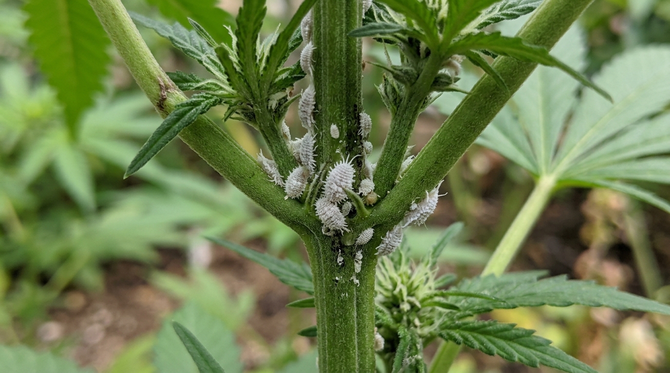 mealybugs on cannabis stem