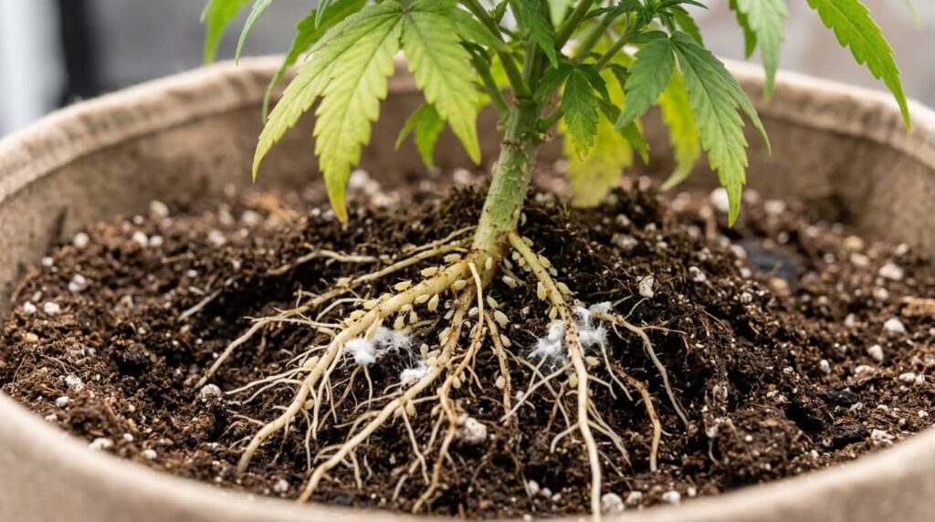 root aphids affecting cannabis plants