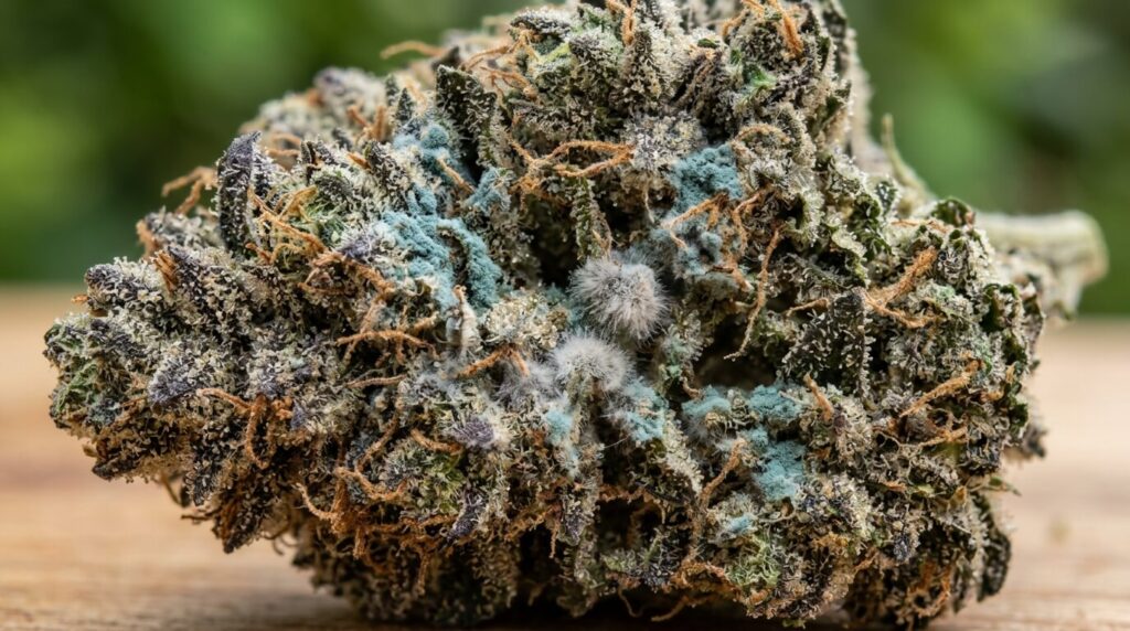 penicillium mold growing on cannabis autoflowers